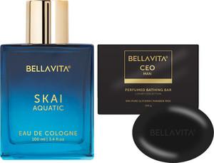 bellavita ceo man bath soap  skai aquatic eau de cologne - 100 ml for men