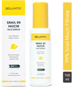 BELLAVITA Snail Mucin Face Serum | 5% Niacinamide|Hyaluronic Acid|Glass-Like Skin | 24 Hr Hydration | Improves Skin Texture|For Indian Skin| Snail 99 Serum