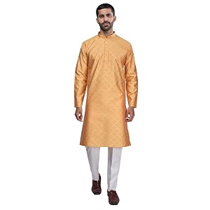 BELLAZO Mens Premium Cotton Printed Regular Kurta