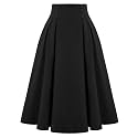 Belle Poque Women's Midi Pleated A-Line Skirts Pockets