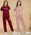 BelleBird Women Printed Multicolor Top Pyjama