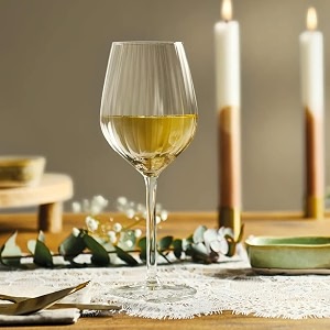 bellemax 310ml ribbed wine glass  premium crystal clear red amp white wine glass  elegant long stem glass goblet for wine champagne cocktail juice set of 6