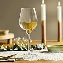 bellemax 310ML Ribbed Wine Glass | Premium Crystal Clear Red &amp; White Wine Glass | Elegant Long Stem Glass Goblet for Wine, Champagne, Cocktail, Juice (Set of 6)