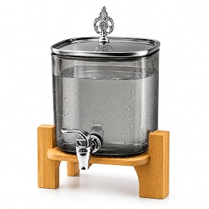 bellemax glass water despencer 3 litre glass water dispenser jug with tap beverage juice dispenser with airtight lid  cold drink server for home kitchen parties set of 1