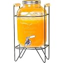 Bellemax Glass Water Despencer, 3 Litre Glass Water Dispenser Jug with Tap, Beverage Juice Dispenser with Airtight Lid | Cold Drink Server for Home Kitchen Parties (Set of 1)