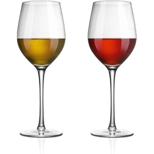 bellemax 470 ml wine glasses  premium crystal clear stem wine glass for red amp white wine  elegant long stem drinking glasses for champagne cocktail juice home bar set of 2