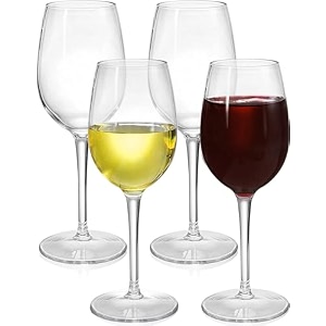 bellemax 470 ml wine glass  premium clear crystal wine glasses for red amp white wine  long stem transparent glass goblets  elegant cocktail champagne set of 4