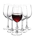 bellemax 200ML Premium Wine Glasses | Crystal Clear Stemmed Red &amp; White Wine Glasses | Elegant Glass Goblets for Wine, Champagne, Cocktail, Party, Wedding (Set of 6)