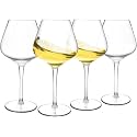 bellemax Crystal Clear 250ML Lining Wine Glass | Premium Ribbed Stem Wine Glasses for Red Wine, White Wine, Champagne, Cocktails &amp; Juice | Elegant Drinking Glasses for Home