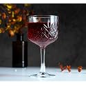 bellemax 280ML Crystal Clear Wine Glass | Premium Diamond Cut Stem Wine Goblet for Red Wine, White Wine, Cocktails &amp; Mocktails | Elegant Glassware for Home, Bar, Party(Set of 6)