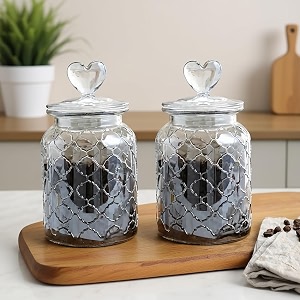 bellemax 800ML Clear Glass Storage Jar With
