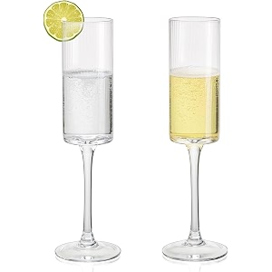 bellemax 170 ml champagne flute wine glass  premium clear crystal glasses for champagne sparkling wine red amp white wine cocktail mimosa set of 2