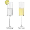 bellemax 170 ML Champagne Flute Wine Glass | Premium Clear Crystal Glasses for Champagne, Sparkling Wine, Red &amp; White Wine, Cocktail, Mimosa Set of 2