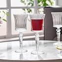 bellemax Ribbed Wine Glasses, 400 ml Crystal Clear Stem Wine Glasses for Red Wine, White Wine, Cocktail, Mocktail, Juice &amp; Champagne | Premium Drinking Goblets for Home Set of 6