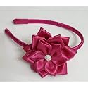 Handmade Flower Hairband/Head band F1BD (Pack of 1) (Dark Pink Shd1)