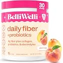 Belli Welli Fiber Supplement Powder with Prebiotics for Digestive Health Support, Soluble Fiber for Gut Health & Debloat, Keto, Gluten Free, 30 Servings (1 Pack) Peach Mango