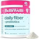 Belli Welli Fiber Supplement Powder with Prebiotics for Digestive Health and GLP-1 Support, Soluble Fiber for Gut Health & Debloat, Keto, Gluten Free, 45 Servings (1 Pack) Unflavored