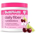Belli Welli Fiber Supplement Powder with Prebiotics for Digestive Health and GLP-1 Support, Soluble Fiber for Gut Health & Debloat, Keto, Gluten Free, 16 Servings (1 Pack) Cherry Limeade