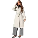 Bellivera Women's Classic Long Windproof Trench Coat With Belted Waist