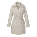 Bellivera Women's Classic Long Windproof Trench Coat With Belted Waist