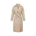 Bellivera Women's Classic Long Windproof Trench Coat With Belted Waist