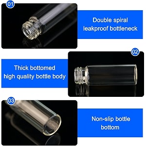 Bello 40pcs-20ml Clear Glass Vials Culture Tube