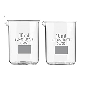 bello borosilicate 33 glass beaker 10 ml with graduation marks pack of 2 beakers for school collage chemistry lab laboratory