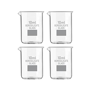 bello borosilicate 33 glass beaker 10 ml with graduation marks pack of 4 beakers for school collage chemistry lab laboratory