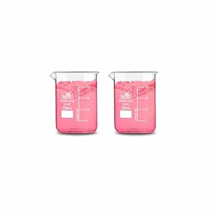 bello borosilicate 33 glass beaker 25 ml with graduation marks pack of 2 beakers for school collage chemistry lab laboratory