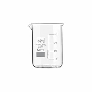 bello borosilicate 33 glass beaker 50 ml with graduation marks pack of 1 beaker for school collage chemistry lab laboratory