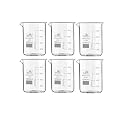 BELLO NATURALS FEEL BETTER EVERYDAY Borosilicate 3.3 Glass Beaker 1000 Ml With Graduation Marks, Pack Of 6 Beakers For School Collage Chemistry Lab Laboratory