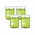 BELLO NATURALS FEEL BETTER EVERYDAY Borosilicate 3.3 Glass Beaker 100 Ml With Graduation Marks, Pack Of 4 Beakers For School Collage Chemistry Lab Laboratory