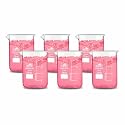 Bello Borosilicate 3.3 Glass Beaker 25 ml with Graduation Marks, Pack of 6 Beakers for school collage chemistry lab laboratory