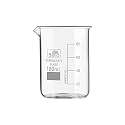 Bello Borosilicate 3.3 Glass Beaker 100 ml with Graduation Marks, Pack of 1 Beaker for school collage chemistry lab laboratory