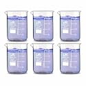 Bello Borosilicate 3.3 Glass Beaker 250 ml with Graduation Marks, Pack of 6 Beakers for school collage chemistry lab laboratory