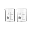 BELLO NATURALS FEEL BETTER EVERYDAY Borosilicate 3.3 Glass Beaker 100 Ml With Graduation Marks, Pack Of 2 Beakers For School Collage Chemistry Lab Laboratory
