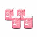 Bello Borosilicate 3.3 Glass Beaker 25 ml with Graduation Marks, Pack of 4 Beakers for school collage chemistry lab laboratory