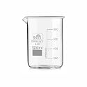 Bello Borosilicate 3.3 Glass Transparent Beakers with Graduation Marks - 1000 ml, Pack of 1 for School Collage Chemistry Lab Laboratory