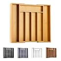 Bellsal Silverware Organizer Kitchen Drawer Organizer Expandable Bamboo Utensil Holder Cutlery Tray for Kitchen Utensil and Flatware Bedroom Office