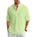 Bellstone Men’s Cotton Blend Solid Regular Fit Full Sleeve Short Kurtas | Men's Trendy Short Kurta | Ethnic Stylish Casual Lightweight Summer Kurta for Daily and Occasion Use