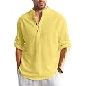 Bellstone Men’s Cotton Blend Solid Regular Fit Full Sleeve Short Kurtas | Men's Trendy Short Kurta | Ethnic Stylish Casual Lightweight Summer Kurta for Daily and Occasion Use