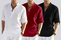 bellstone Pack of 3 Solid Cotton Blend Straight Kurta for Men (White, Maroon, Black)