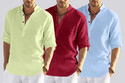 bellstone Pack of 3 Solid Cotton Blend Straight Kurta for Men (Yellow, Pink, Light Blue)