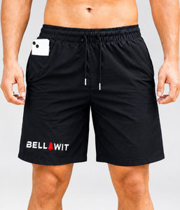 bellwit solid men black casual shorts