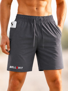bellwit solid men grey casual shorts