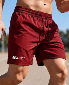 bellwit solid men maroon casual shorts