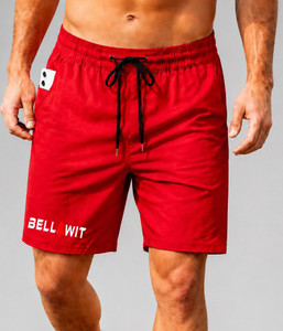 bellwit solid men red casual shorts