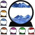 BELOXY 3D Dynamic Sand Art Liquid Motion, Moving Sand Art Picture Round Glass 3D Deep Sea Sandscape in Motion Display Flowing Sand Frame Relaxing Desktop Home Office Work Decor (Multi Color, 7 inch)