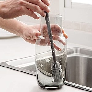 beloxy bottle cleaning brush silicone long handle for baby bottle water bottle containers vase and glass bottle cleaner for home and kitchen accessories item products gadgets bottle-cleaning-brushmulti pack of 1