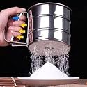 BELOXY Flour Sifter/Atta chhani Hand Press Design Stainless Steel Flour Sifter Corrosion Resistant Large Capacity Flour Sieve Cup for Sugar Flour (1)